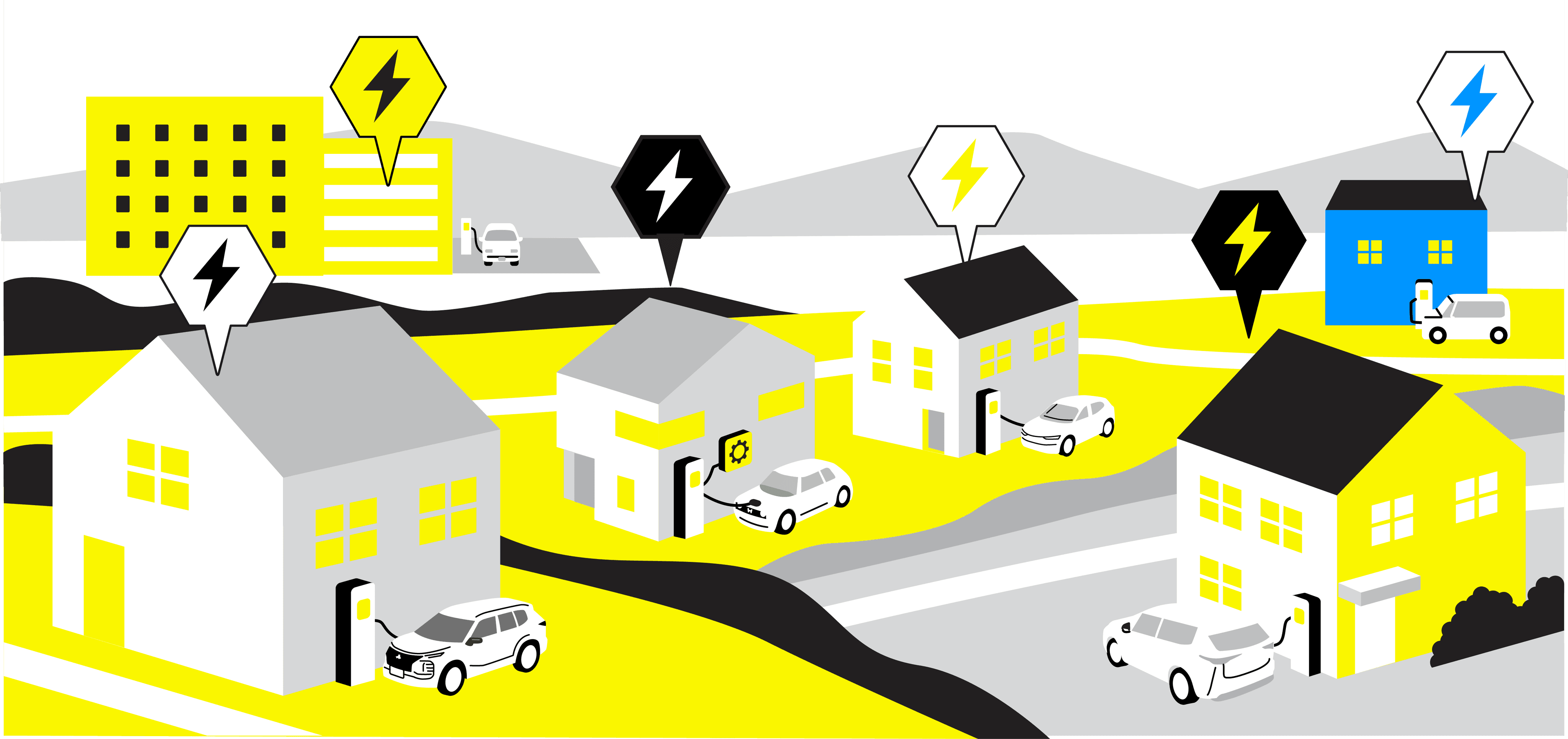 EV・PHEVユーザーたちが各自のカーライフにマッチしたサービスを選べているイメージ