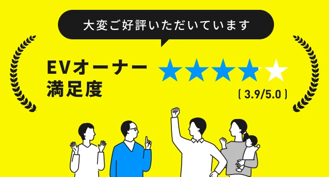大変ご好評いただいています EVオーナー満足度 3.9/5.0
